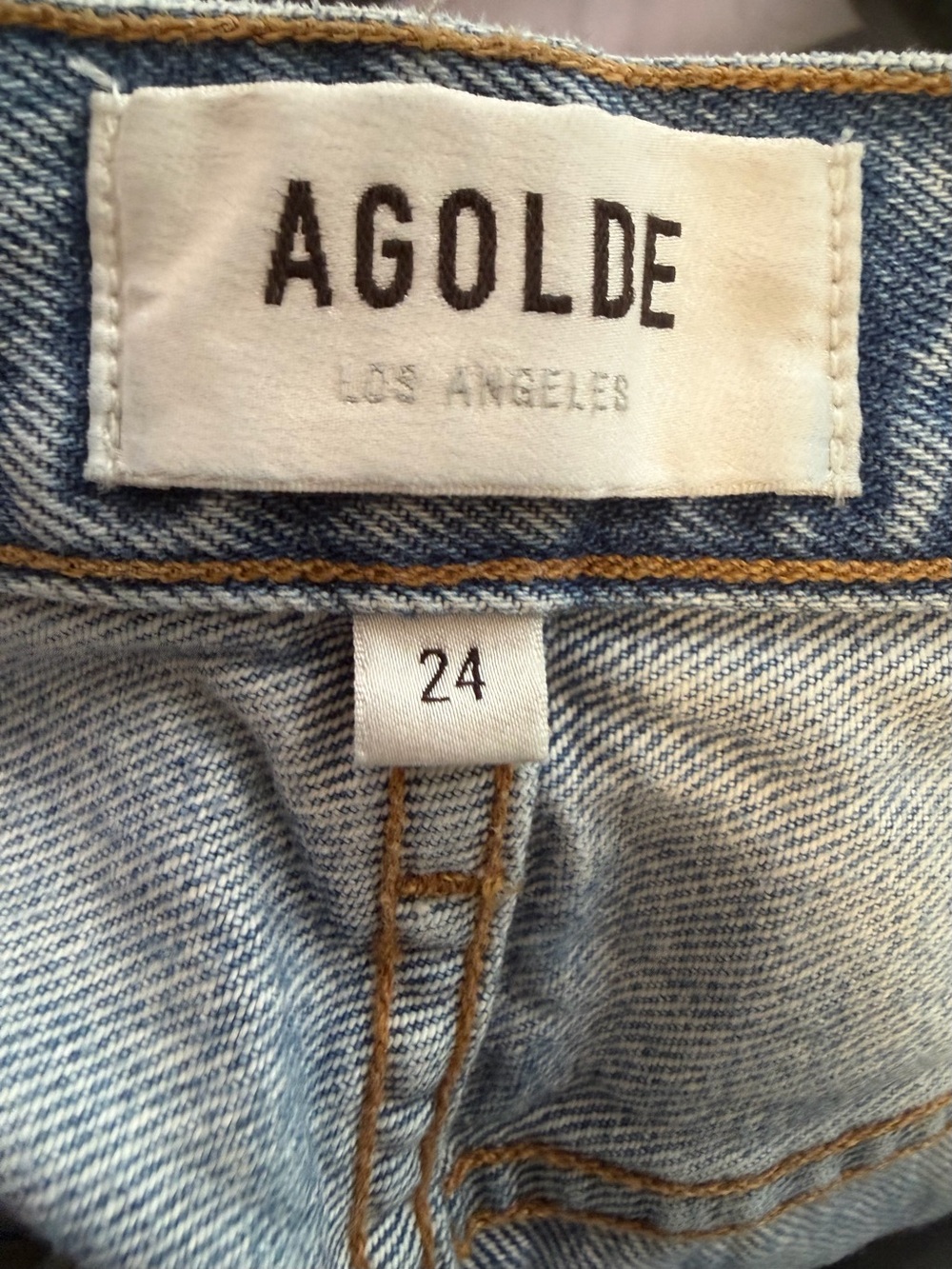 AGOLDE Cherie High Rise Blue Straight Jeans in Merit Size 24 100% Cotton - Picture 7 of 9